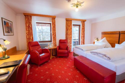 Katil atau katil-katil dalam bilik di Alpenhotel Kronprinz