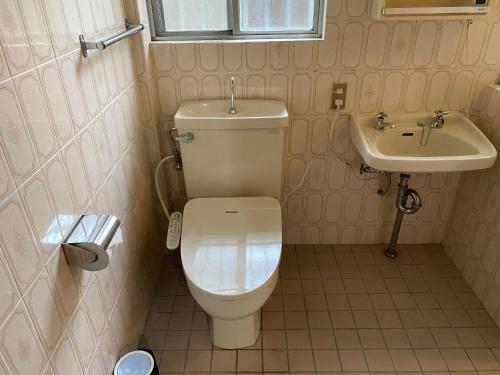 a bathroom with a toilet and a sink at HOTEL Saboten Apartment in Miyoshi