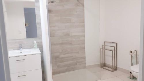 Koupelna v ubytování Superbe appartement neuf avec terrasse et parking privé