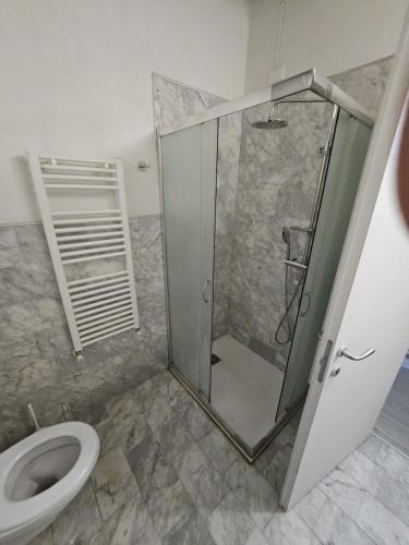 a bathroom with a shower stall and a toilet at Casavilma1 in Cavalcaselle