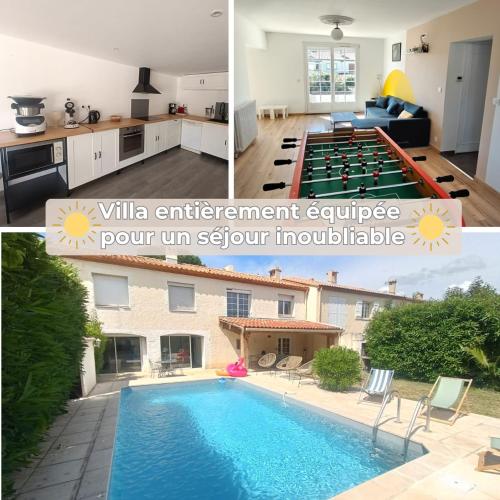 Grande maison familiale avec piscine, proche plage