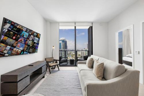 Χώρος καθιστικού στο Elegant Condo W Best Miami Location!