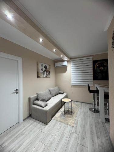 a living room with a couch and a table at Georgeous lux apartment # 2 in Foča