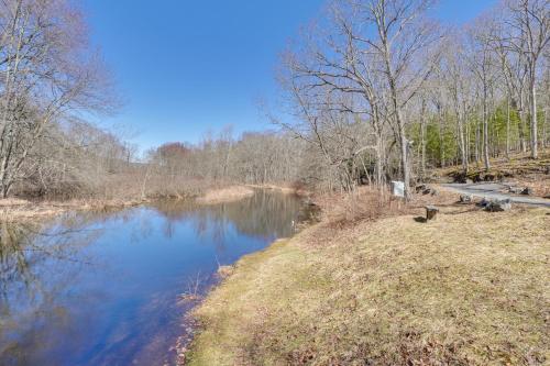 a body of water with trees on the side of it at Close to Trails Studio with Water Views in Wurtsboro