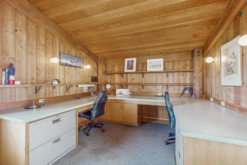 an office with two desks and two chairs at Compass Rose in Sea Ranch