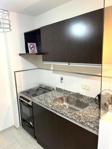 Kuchyň nebo kuchyňský kout v ubytování Departamento Céntrico Excelente