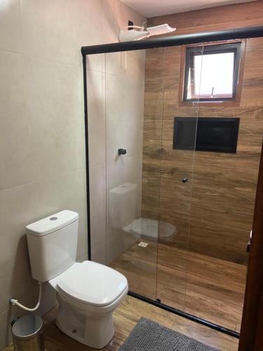 Koupelna v ubytování Chalé Encantos da Serra