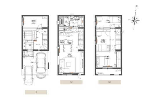 a set of drawings of a house at Nakajima Nouveau in Sapporo
