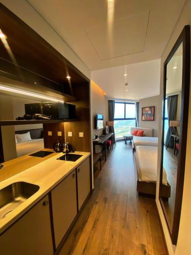Dapur atau dapur kecil di Condotel Ocean View- Apec Mandala Mui Ne