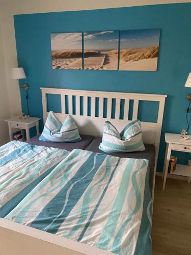 Postel nebo postele na pokoji v ubytování Wattn Kiste Ahoi Büsum