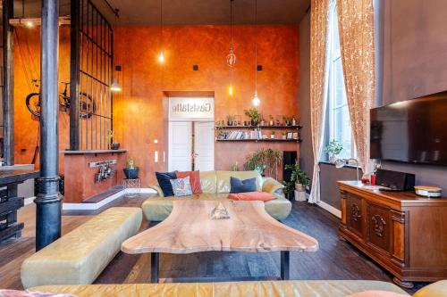 Kuchyň nebo kuchyňský kout v ubytování Gleis 22 - Wellness und Retreats im Alten Bahnhof von Kruft