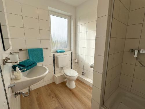 Bilik mandi di Appart Hotel Roßdorf