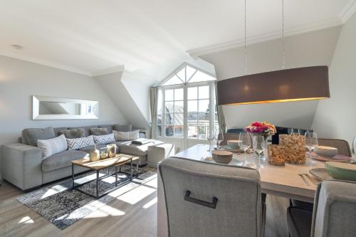 Ruang duduk di Ferienwohnung KaampsBay Sylt - NEU!