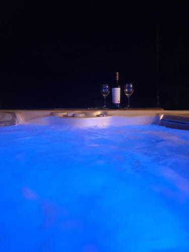 Πισίνα στο ή κοντά στο Pine Valley Villa - beautiful nature, jacuzzi, sauna, cozy log house