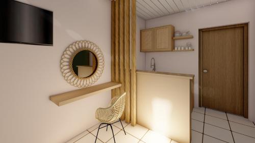 TV a/nebo společenská místnost v ubytování Vaso Alykanas Studios