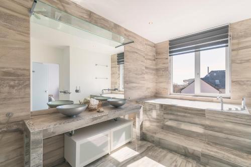 Kuchyň nebo kuchyňský kout v ubytování Top of the city