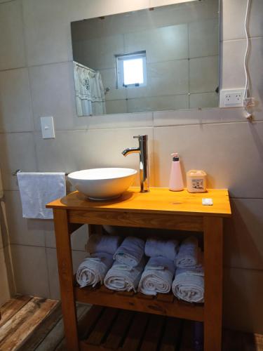 Koupelna v ubytování Cabaña La Retama