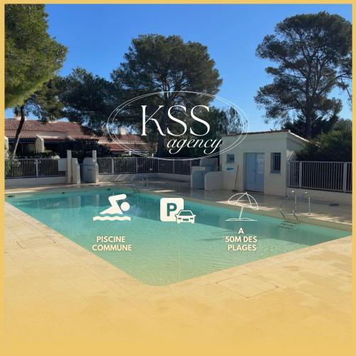 Studio 24m2 - parking - clim - piscine - plage 50m