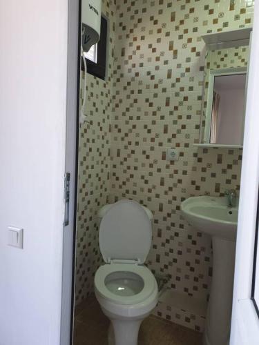 a bathroom with a toilet and a sink at Moonlight in Cholpon-Ata