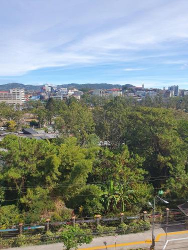 a view of a city with trees and buildings at Burnham Unit 504 Baguio Condo Transient by Dei Gratia in Baguio