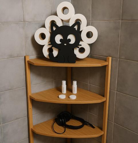 a shelf with a cat figurine on top of it at Mondello's Pearl in Mondello