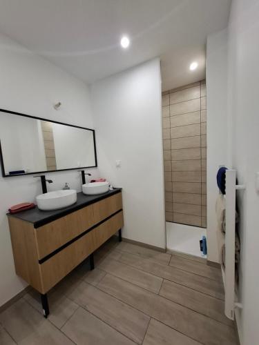 Koupelna v ubytování Grand appartement au calme proche du centre-ville