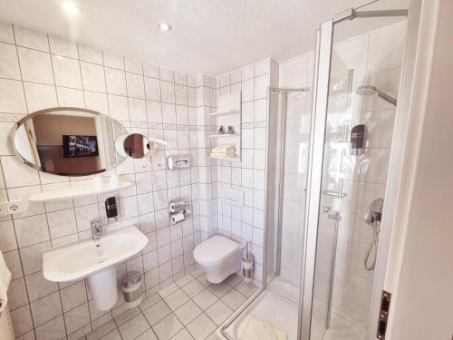 Koupelna v ubytování Hotel Villa Meeresgruss