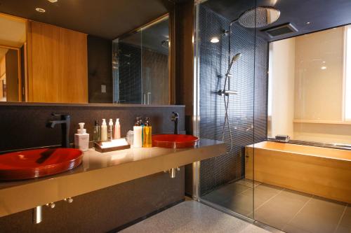 Koupelna v ubytování Hotel Honnoji