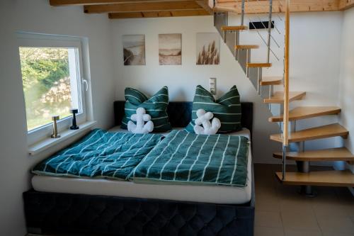 Ένα ή περισσότερα κρεβάτια σε δωμάτιο στο Ferienhaus-Wehr