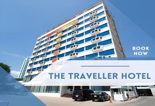 a hotel with a sign that reads the traveller hotel at Palette The Travellers Hotel Bangkok in Bangkok