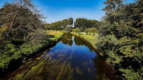 a river with trees on the side of it at Wellings Parkhotel in Kamp-Lintfort