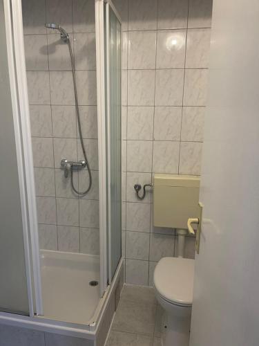 Koupelna v ubytování Apartmány Júlia