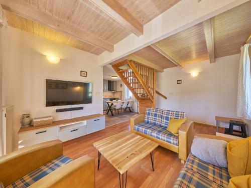 un salon avec un canapé et une télévision dans l'établissement Holiday Home Holiday Hill 40 by Interhome, à Černý Důl