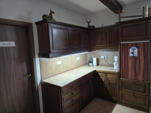 Kuchyň nebo kuchyňský kout v ubytování Ferienwohnung Ilka's Lodge