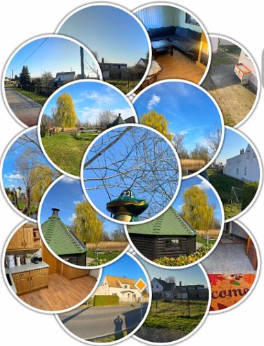 a collage of different pictures of houses at Wohnmobil Ferienanlage Nordsachsen in Zschepplin