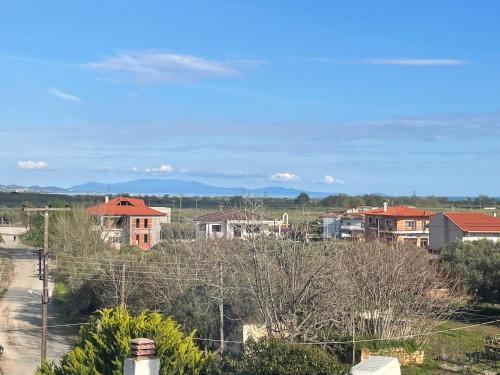a view of a city with houses and trees at OLYNTHOS Hotel in Olynthos
