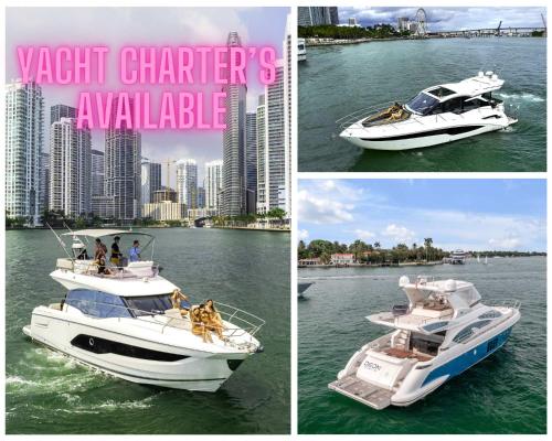 a collage of four pictures of boats in the water at Lakefront Retreat Perfect for Family Fun in Miami
