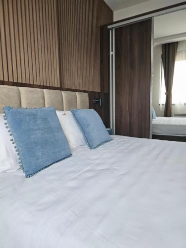 Ένα ή περισσότερα κρεβάτια σε δωμάτιο στο Apartman SiM Titova vila Zlatibor