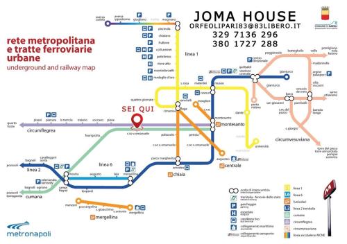 a map of the janoicaoke metro line at Joma House in Chiaia