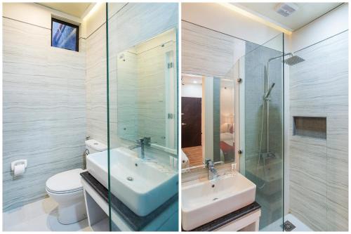 Koupelna v ubytování OYO 489 Casa Mia Hotel Suites