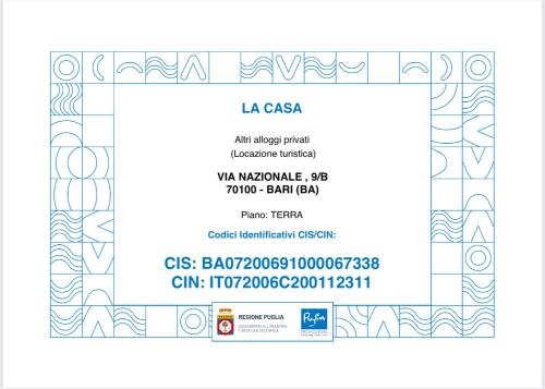 Certifikát, hodnocení, plakát nebo jiný dokument vystavený v ubytování La Casa