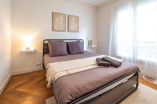 Cama o camas de una habitación en Spacious Apartment for 6 People