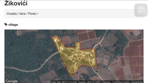 a screenshot of a map with a gold star at Apartments Villa Mimi in Višnjan