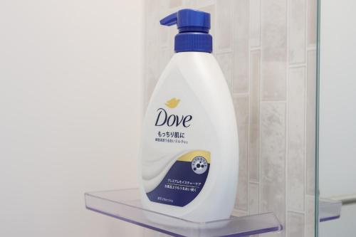 a bottle of love liquid detergent in a refrigerator at BALOH Wadamisaki in Kobe
