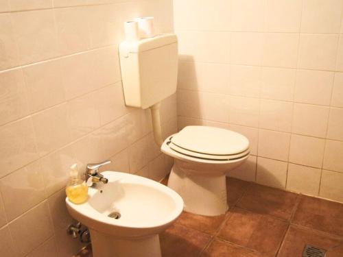 a bathroom with a toilet and a sink at B&B Levigliani in Levigliani