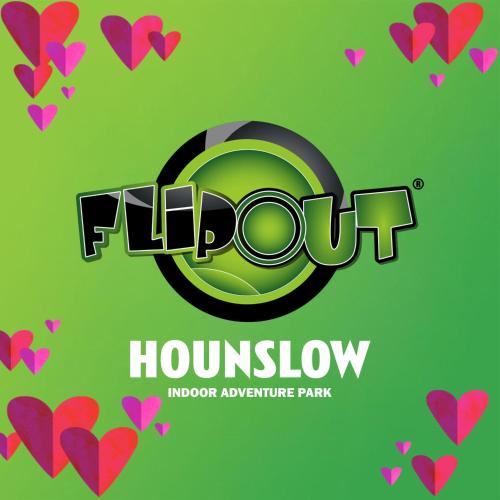 a logo for a flower show with pink hearts at Cosy Loft Studio in Town Centre in Hounslow