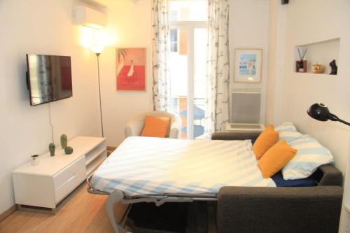 Ένα ή περισσότερα κρεβάτια σε δωμάτιο στο T2 - 4 Couchages - Hyper Centre Cannes