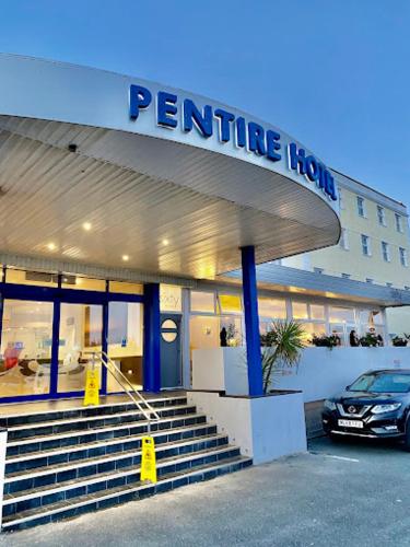 a car parked in front of a per centine hotel at Pentire Newquay Cornwall Hotel in Newquay