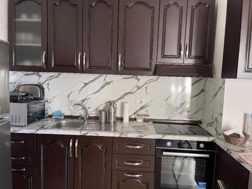 Dapur atau dapur kecil di Vollga seaview apartment