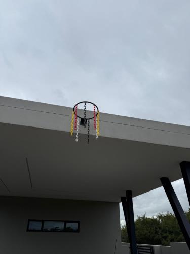 a basketball hoop hanging from the ceiling of a building at The Views at 492 Euphoria Golf Estate in Naboomspruit